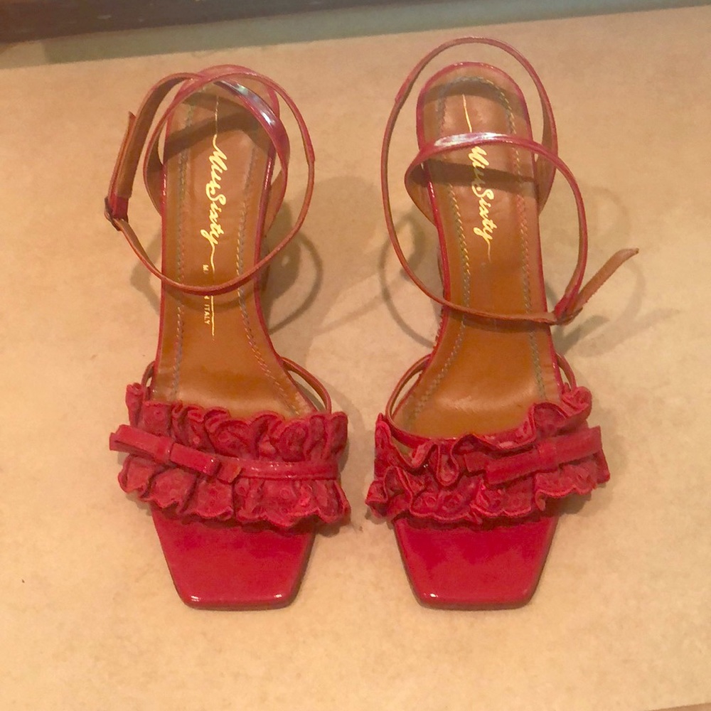 Miss Sixty Red Strap Wedges Size 39 (9)